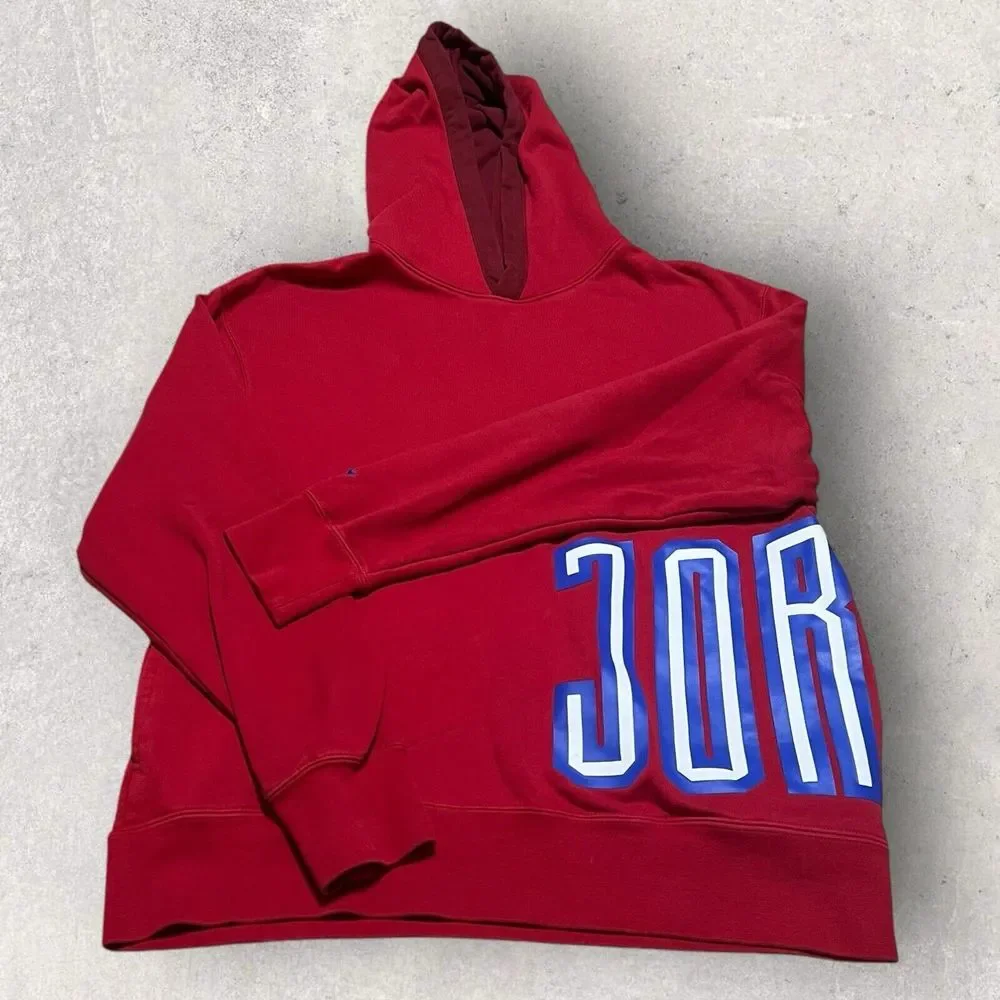 Air Jordan Sweater Mens Medium Red Jumpman Flight‎ Hoodie Sweatshirt Streetwear